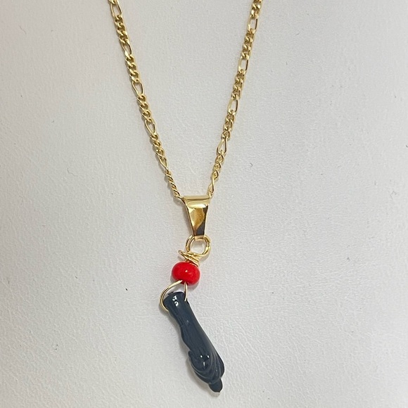 18k Gold Filled Azabache Necklace - Picture 1 of 5